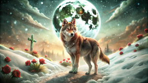 lobo macho       los nombres queridos que no puede olvidar,       sus huellas en la nieve, recuerdos de amor,                    