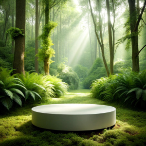 empty stage single level for product display for beauty product display set in nature