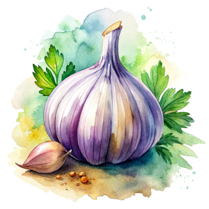 watercolor garlic