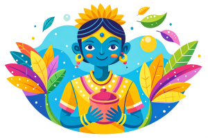 hand drawn holi festival illustration