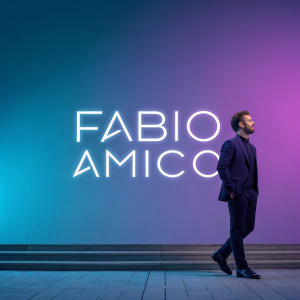 Fabio Amico logo in bold, modern font against a gradient background of light blue to dark purple.