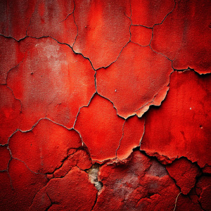 Red grunge texture background of cement plaster wall with cracks