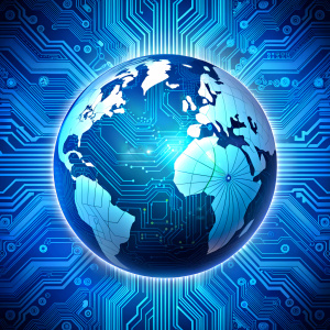 global blue circuit board  background