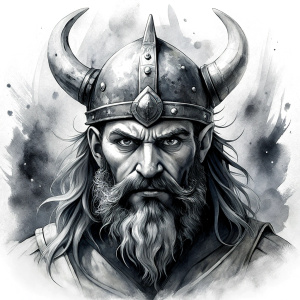 viking perfect realistic art, high-definition, high-definition grey and black, white background 