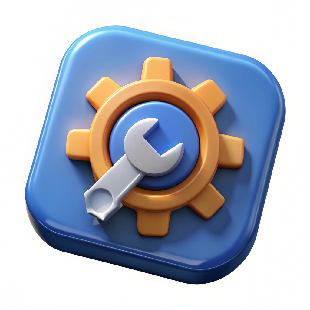 service center 3d render icon isolated on a transparent background