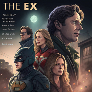 Poster for the movie 'The Ex'. Zach Braff, Amy Poehler, Fred Armisen, Amanda Peet, Jason Bateman, Charles Grodin, Mia Farrow, Donal Logue, and Amy Adams pictured together.