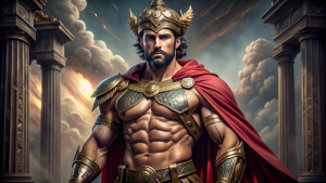 Marcos Aurelio Musculoso, como un emperador Guerrero, de cuerpo completo