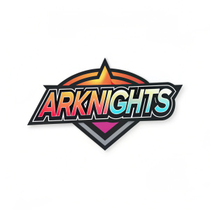 Modern logo design of Arknights. Vibrant colors, dynamic font style, clean white background.