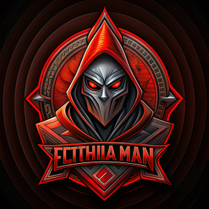 Crear un logo para un hacker etico sin texto y que sea en 3d, de colores rojo, negro y sin fondo. en el texto que diga BalthyMan