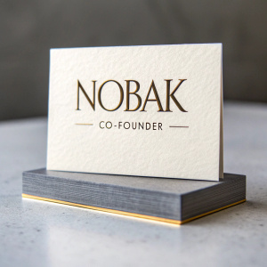 Professional business card design for Nobak Co-Founder. Includes name, title, and contact information.
