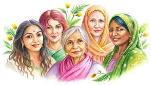 women of diverse ethnic backgrounds coming together