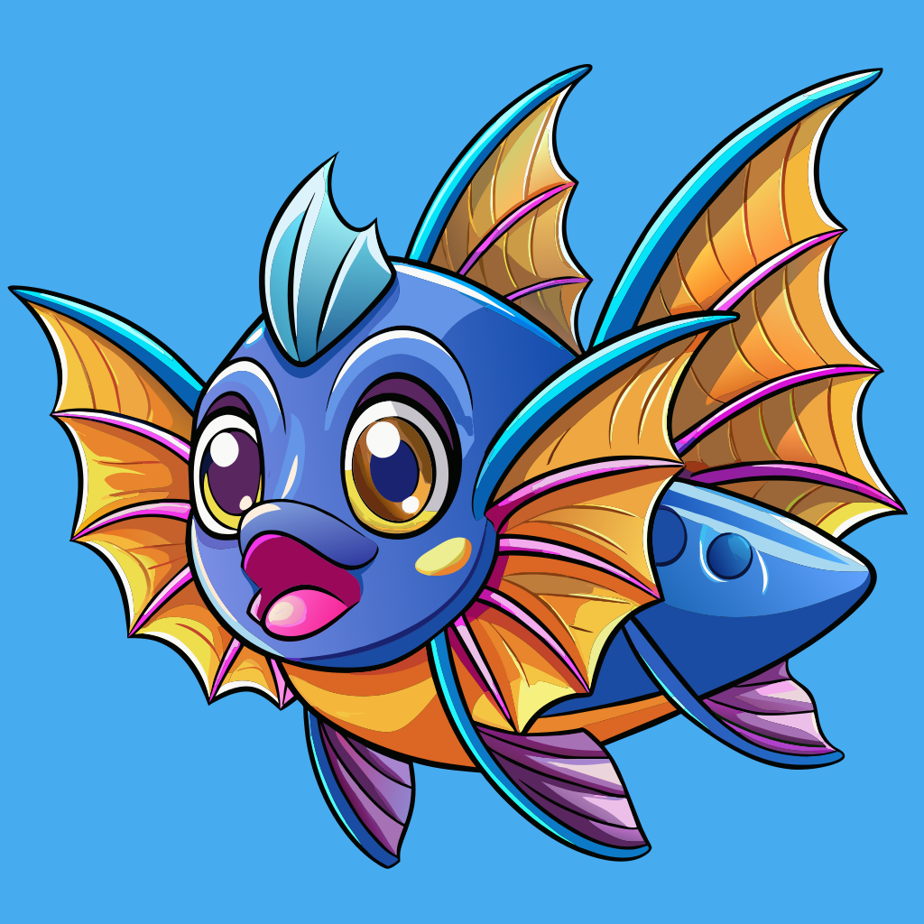 Cute Hand Drawn Animal Batfish Cartoon Vector Illustration - Recraft