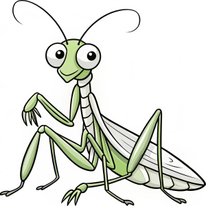 cartoon Praying Mantis coloring page for kids