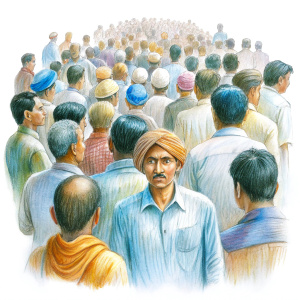 india public crowd front face

