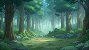 forest background from pokemon anime