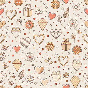 valentine day minimalist doodles for seamless pattern tile, light background