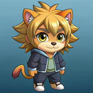 lion urbano streed chibi kawai estilo anime 