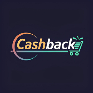 CashiBack logo design featuring a sleek, modern font with a cashback icon integrated within the text. Vibrant color scheme.