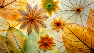 abstract leaf and flower patterns