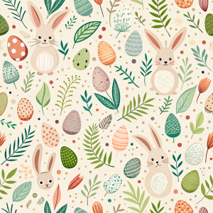 easter minimalist doodles seamless pattern tile, white ground