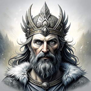 Nordic Surt - Ruler of Muspellsheim - perfect realistic art, high-definition grey and black, white background tattoo design