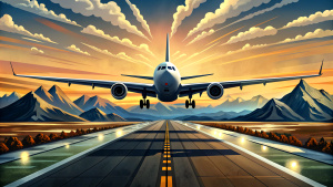 A passenger plane lands on the runway
