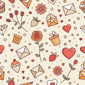 valentine day minimalist doodles for seamless pattern tile, light background