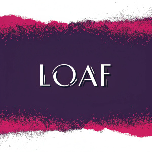 A sleek and modern logo design featuring the brand name 'Loaf'. The logo incorporates an abstract representation of Seoul, South Korea. It uses a minimalist color scheme with shades of grey. The font is clean and contemporary, emphasizing the brand's straightforward and sophisticated identity.