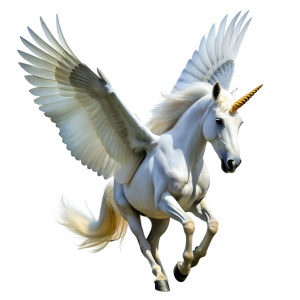 flying unicorn full size without background