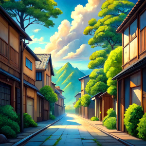 anime background street 