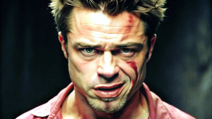 photorealistic 4k image
Brad Pitt as Tyler Durden from the movie "Fight Club" shows what real fear is 