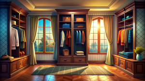 a big wardrobe-room which can dress a person up