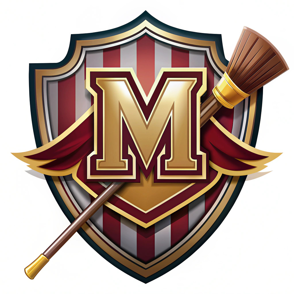 The coat of arms of the Quidditch team is a large letter 