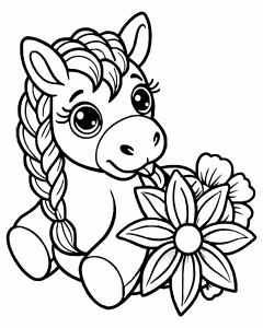 soft toy unicorn with a flower
