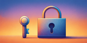 lock and key with plain background