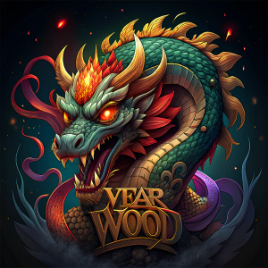 The year of the wood dragon, comic effect, dynamic and aesthetic, 3D color effects, edgy and modern ((Comic-Style)), trending on artstation