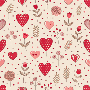 valentine day minimalist doodles for seamless pattern tile, light background