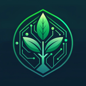 A logo combining technology and nature
