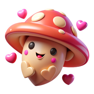 cute mushroom in a silly hat