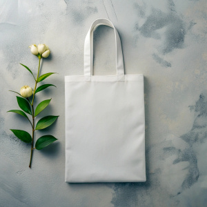 Blank Tote Bag Mockup template on minimal background