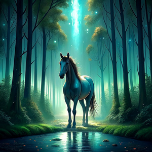 horse in forest