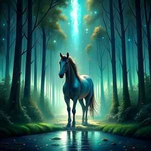 horse in forest