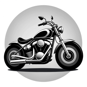 motorcycle biker tattoo design - perfect realistic art - high-definition - grey and black - white background 