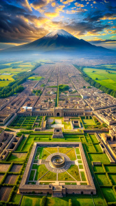 Pompei  drone view high detail