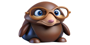 smart mole with glasses