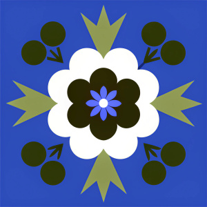 centralized composition with northern illustrations berries cloudberries  nature with patterns on the sides and corners
