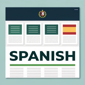 Digital layout featuring various text blocks in Spanish. Different font styles, including regular and bold, used. Dark banner with simple logo-like design. Clear lines separating sections. Modern, clean design with a professional touch.