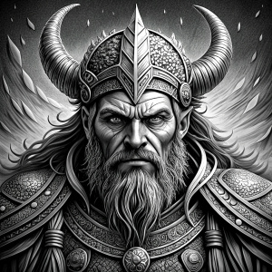 viking warrior perfect realistic art, high-definition, high-definition grey and black, white background 