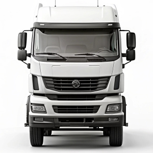 black and white image of the iveco truck's cab front view