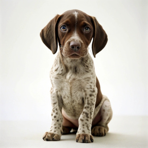 Cute baby Pointer sitting